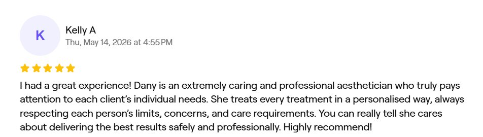 Google review from Kelly A about Beauty with Dany