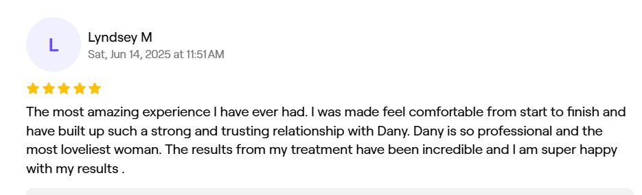 Fresha review from Lyndsey M about Beauty with Dany
